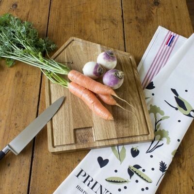 Cutting board - Quartier L - (made in France) in oak wood oiled with vegetable oil