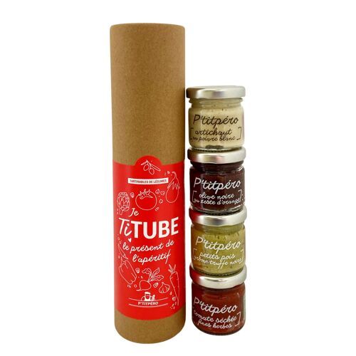 Je Titube P'titpéros artichaut, olive noire, petit pois, tomate séchée │ Pack à tartiner ▸ 4 tartinables végétariens