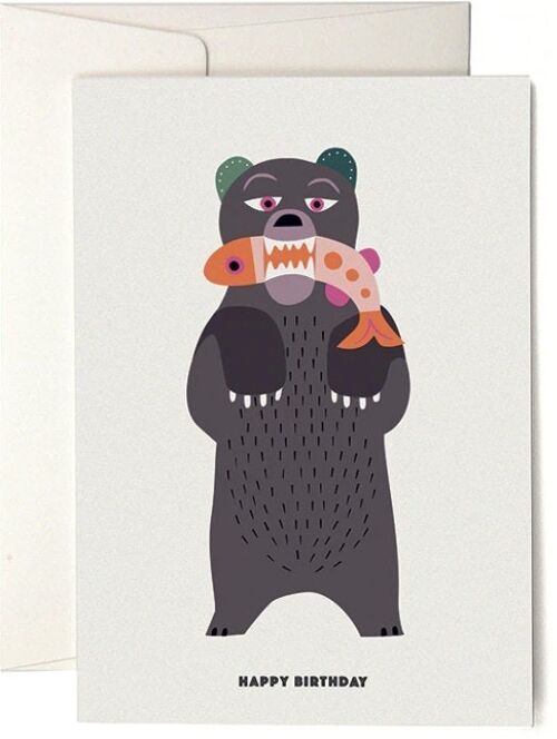VIVA Bear+Fish Greeting Card