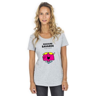 TSHIRT GRIS CHINÉ Madame bavarde