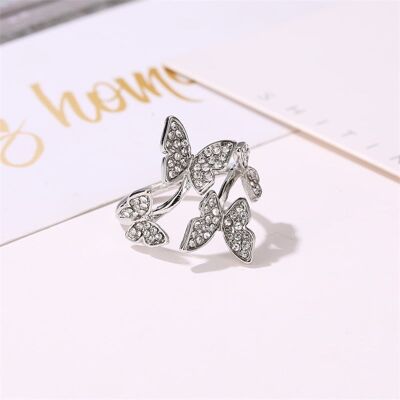 Adjustable Four-Butterfly Ring