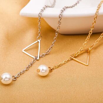 Carré réglable avec collier de perles simples 1