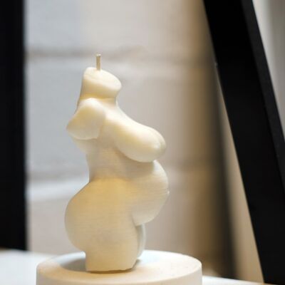 Pregnant Candle Fo:mme - White