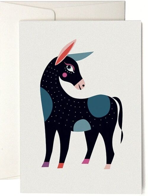 VIVA Donkey with white dots Greeting Card