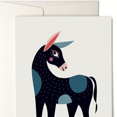 VIVA Donkey with white dots Greeting Card