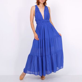 Robe longue dos croisé 1