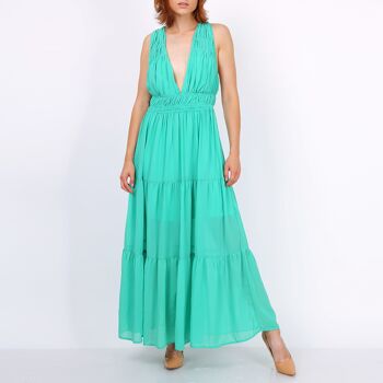 Robe longue dos croisé 1