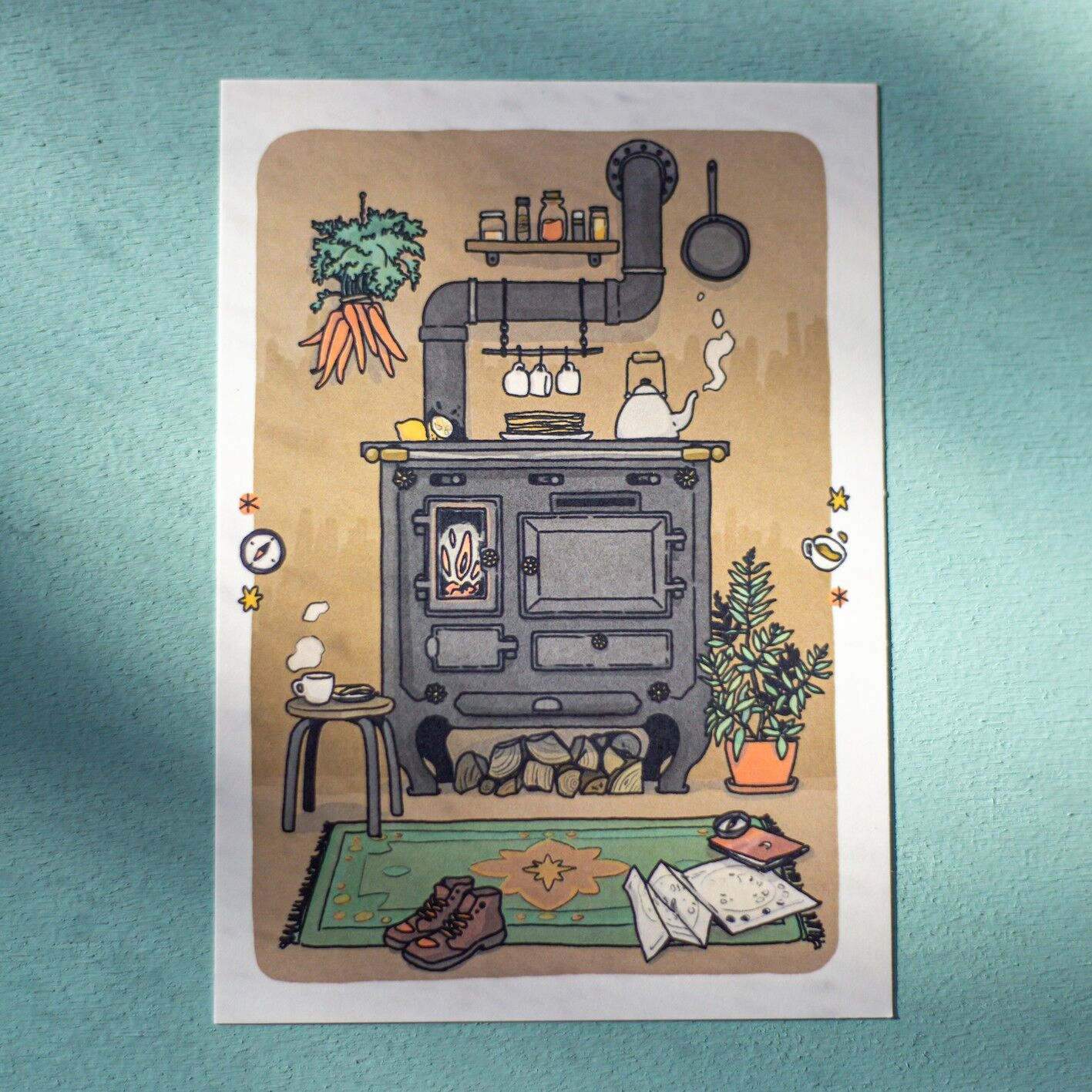 Cartolina singola - Stufa