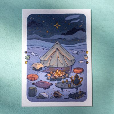Single postcard - Campfire