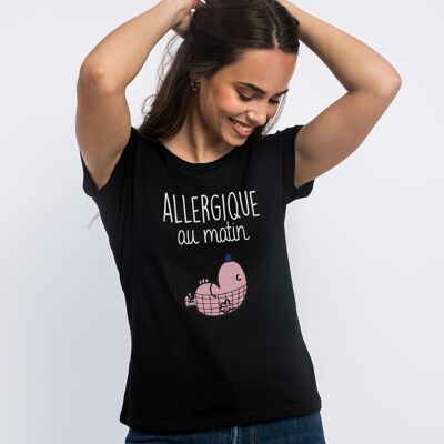 TSHIRT NOIR ALLERGIQUE AU MATIN - Femme