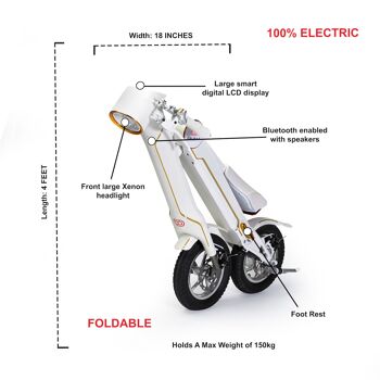 Scooter électrique 35 km d'autonomie et 25 km/h de vitesse maximale Cruzaa Bluetooth E Scooter Carbon Black 16