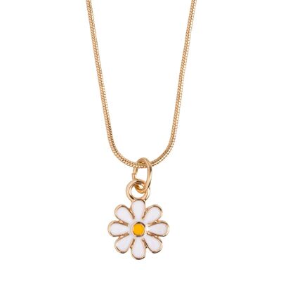 Timi von Schweden | Emaille-Gänseblümchen-Halskette-Gold | Exklusives skandinavisches Design, das das perfekte Geschenk für jede Frau ist