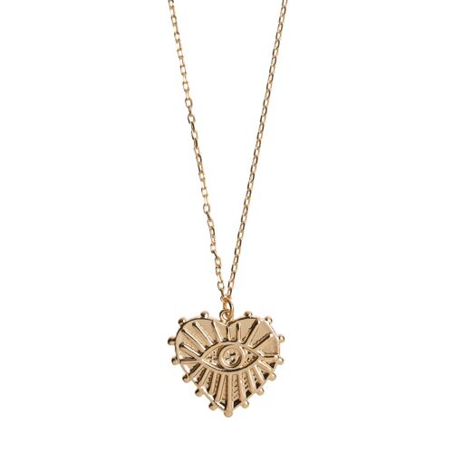 Timi of Sweden | Evil Eye Heart  Necklace - Gold | Exclusive Scandinavian design that is the perfect gift for every women