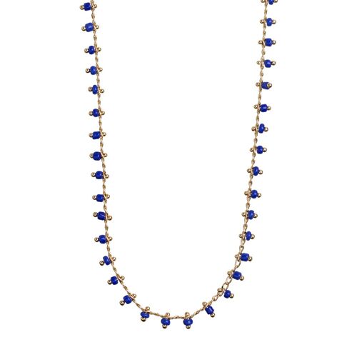 Timi of Sweden | Blue Bead Necklace - Gold | Exclusive Scandinavian design that is the perfect gift for every women