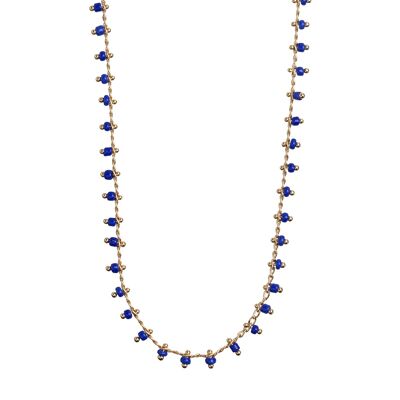 Timi of Sweden | Blue Bead Necklace - Gold | Exclusive Scandinavian design that is the perfect gift for every women