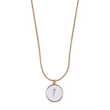 Timi de Suède | Lettre en collier chaîne serpent (J-R) | Design scandinave exclusif qui est le cadeau parfait pour toutes les femmes 7