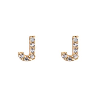 Timi of Sweden | Petite Chrystal Letter Stud Earring (J-R) | Exclusive Scandinavian design that is the perfect gift for every women