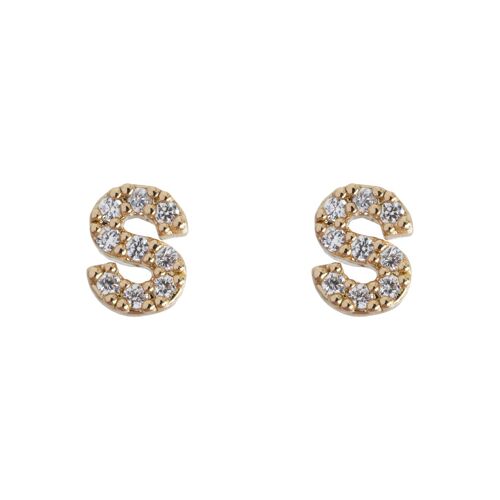 Timi of Sweden | Petite Chrystal Letter Stud Earring (S-Z) | Exclusive Scandinavian design that is the perfect gift for every women