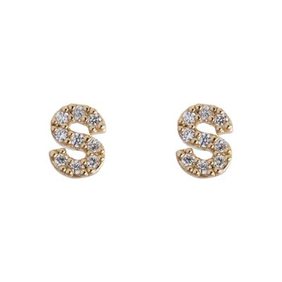 Timi of Sweden | Petite Chrystal Letter Stud Earring (S-Z) | Exclusive Scandinavian design that is the perfect gift for every women
