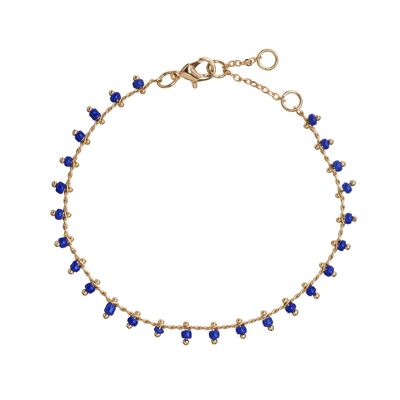 Timi di Svezia | Bracciale di perline blu - Oro | Esclusivo design scandinavo che è il regalo perfetto per ogni donna