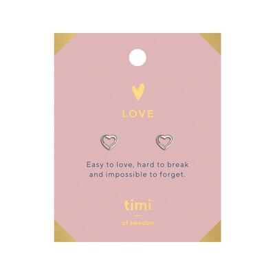 Timi de Suecia | Pendientes de contorno de corazón de amor | Diseño escandinavo exclusivo que es el regalo perfecto para todas las mujeres.