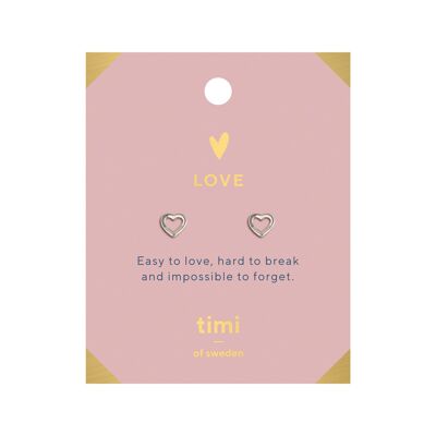 Timi di Svezia | Orecchini con contorno di cuore d'amore | Esclusivo design scandinavo che è il regalo perfetto per ogni donna