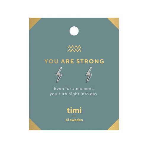 Timi of Sweden | You are Strong Lightning Earrings | Exclusive Scandinavian design that is the perfect gift for every women