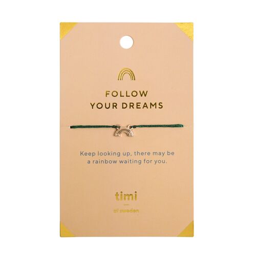 Timi of Sweden | Follow Your Dreams Rainbow Br., Gold - Olive | Exclusive Scandinavian design that is the perfect gift for every women