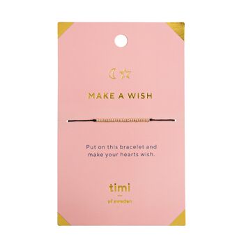 Timi de Suède | Make a Wish Bead Br., Or - Noir | Design scandinave exclusif qui est le cadeau parfait pour toutes les femmes