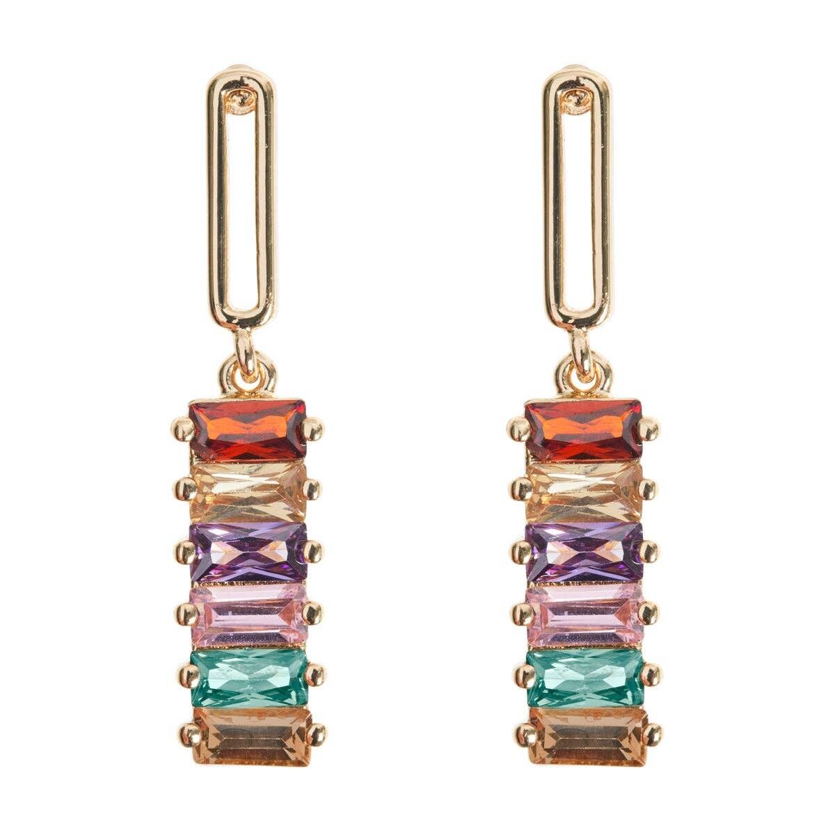 Orecchini pendenti con pietre colorate
