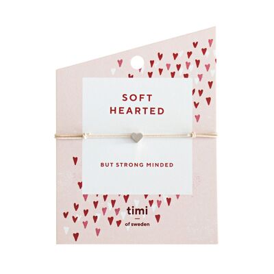 Timi of Sweden | Sliding Heart Stretch Br., Silver - Beige | Exclusive Scandinavian design that is the perfect gift for every women