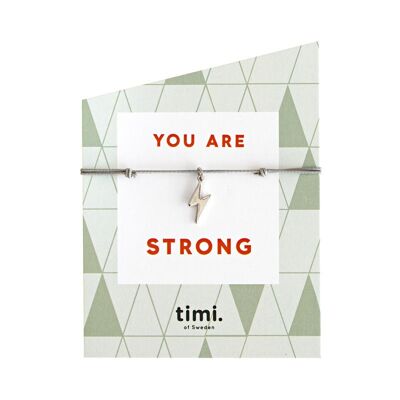 Timi of Sweden | Lightning Stretch Br., Silver - Dark Grey | Exclusive Scandinavian design that is the perfect gift for every women