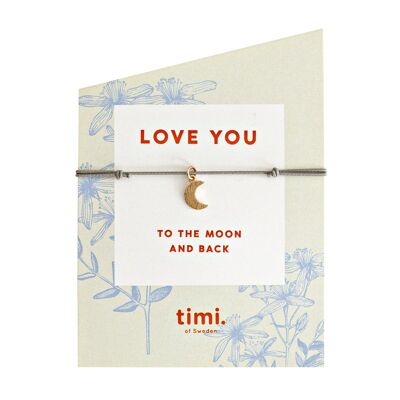 Timi von Schweden | Kleines Moon Stretch-Armband, Gold Dunkelgrau | Exklusives skandinavisches Design, das das perfekte Geschenk für jede Frau ist