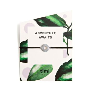 Timi de Suède | Boussole Stretch Br., Argent Noir | Design scandinave exclusif qui est le cadeau parfait pour toutes les femmes