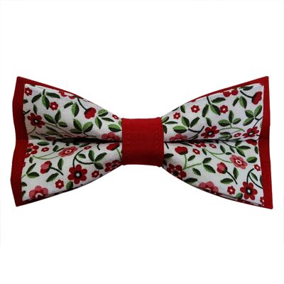 Red floral bow tie