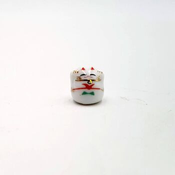 Lot de petits porte-bonheur japonais en céramique Maneki Neko Chats peint à la main au Japon 15