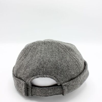 Portuguese Breton Miki Docker Hat in Light Gray Wool Blend