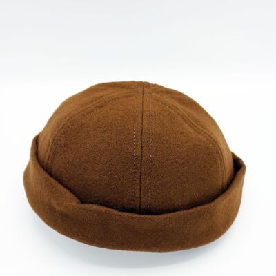 Cappello Docker Miki bretone portoghese in misto lana cammello scuro