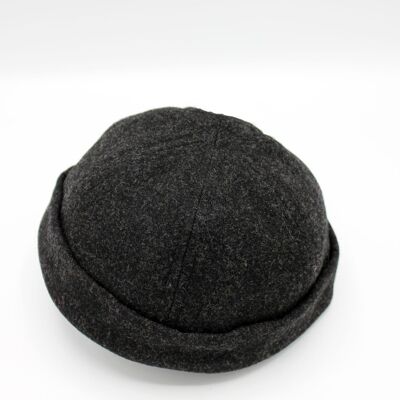 Sombrero Docker portugués bretón Miki en mezcla de lana gris oscuro