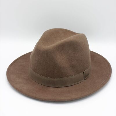 Cappello Fedora classico in lana con nastro Castor