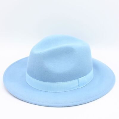 Celeste Classic Wool Fedora Hat with Ribbon