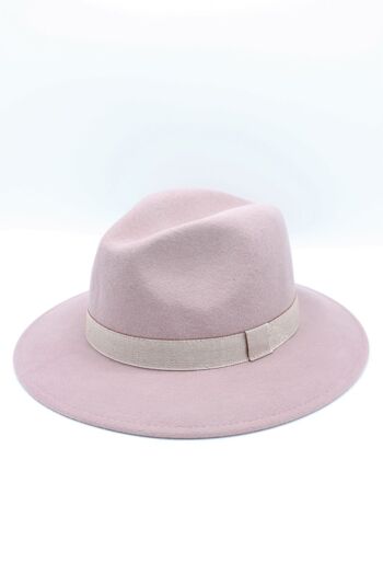 Chapeau Fedora en laine classique avec ruban Malva 3