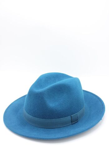 Chapeau Fedora en laine classique avec ruban Petrol 5