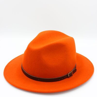 Classic Wool Fedora Hat with Belt - Coccio