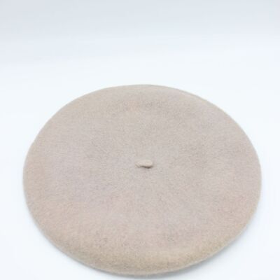 Classic beret in pure wool - Beige D