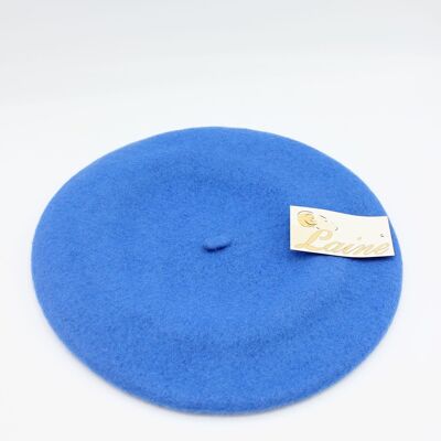 Klassische Baskenmütze aus reiner Wolle - Blau FS319