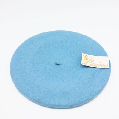 Classic beret in pure wool - Blue FS322