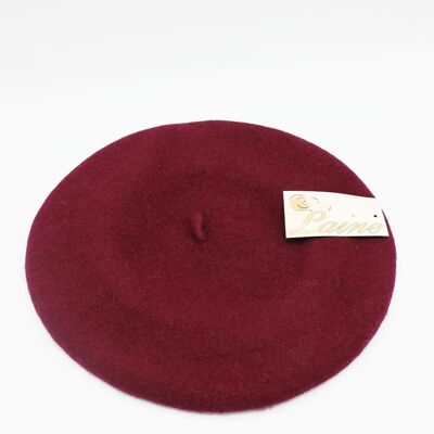 Classic beret in pure wool - Bordeaux DD.RED