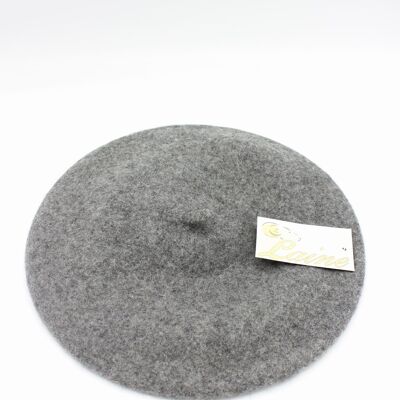 Classic beret in pure wool - Gray NA1405