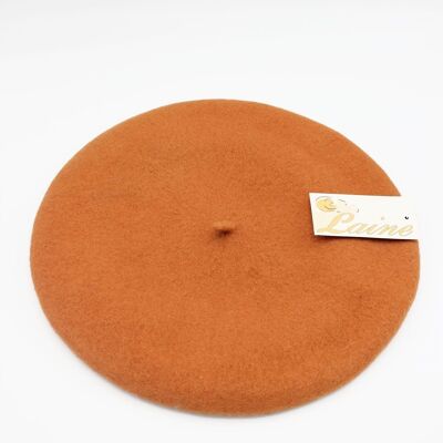 Classic beret in pure wool - Orange FS312